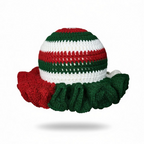 Handmade Crochet Adult Christmas Ruffle Hats- Adult Christmas Ruffle Hat