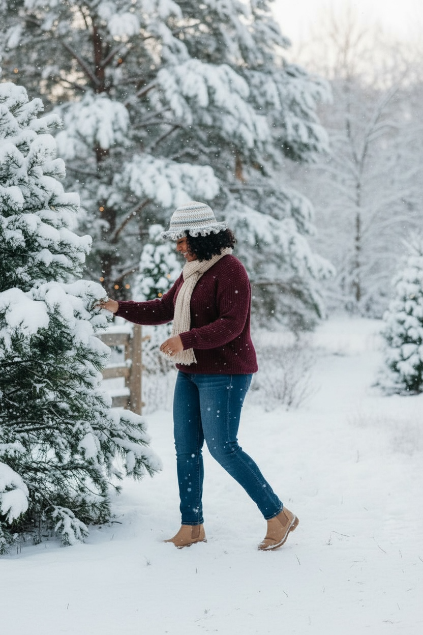 Handmade Crochet Ruffle Cloche Hat- Stylish Women’s Marled Crochet Accessory