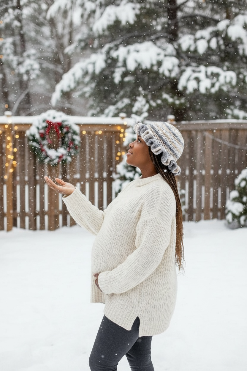 Handmade Crochet Ruffle Cloche Hat- Stylish Women’s Marled Crochet Accessory