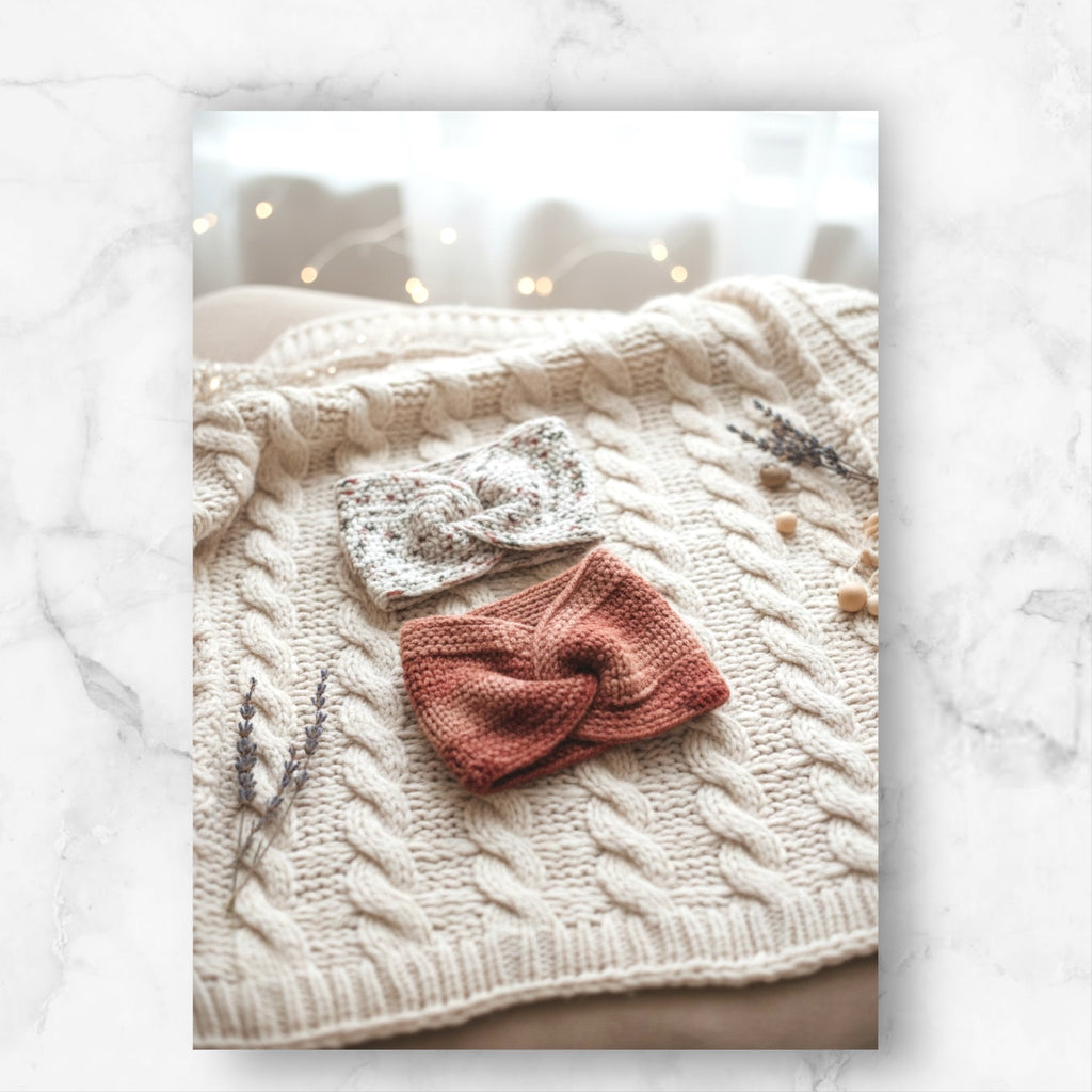 Handmade Chunky Knit Twist Headbands - Cozy Winter Ear Warmers for Women