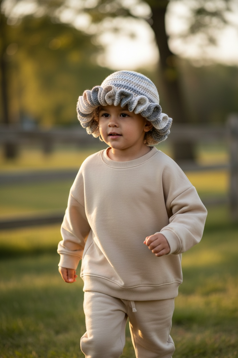 Handmade Crochet Ruffle Hat for Babies & Toddlers - Unique Boutique Baby Beanie
